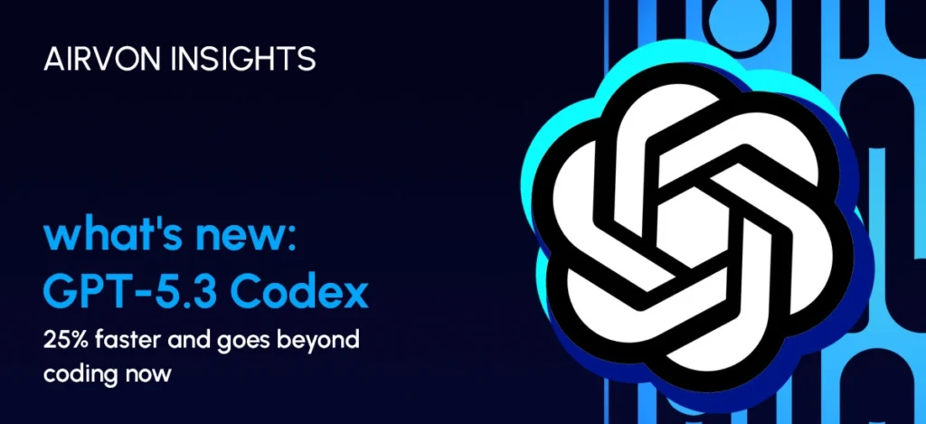 GPT-5.3-Codex Is 25% Faster and No Longer Just a Coding Tool 2 Graphic announcing GPT-5.3 Codex, 25% faster and beyond coding